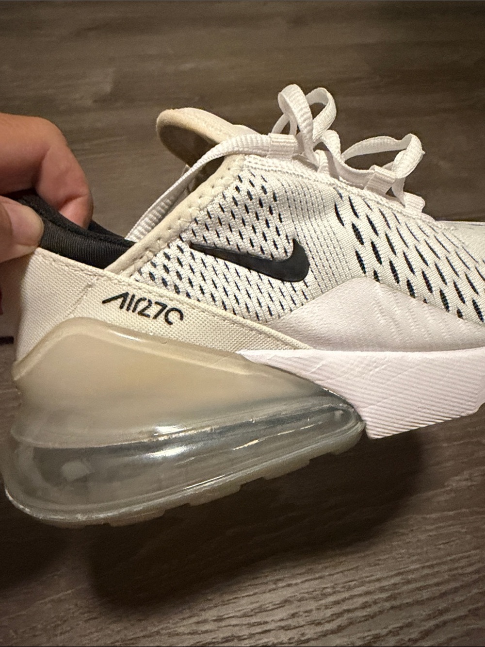 Nike White and Black Air 270 Mesh Running Shoes - Picture 9 of 9